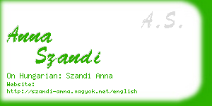 anna szandi business card